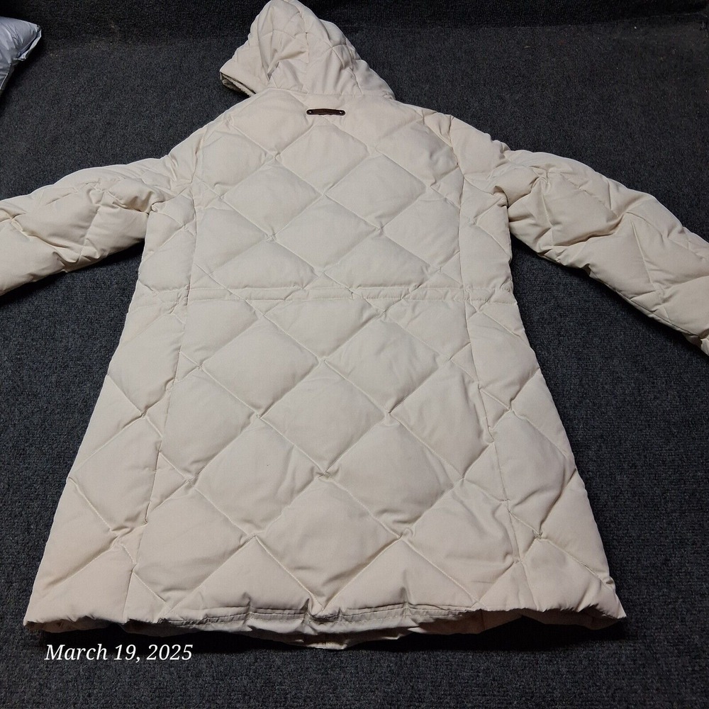 Lauren Ralph Lauren Down Filled Parka Jacket Women Sz Medium Creme Hooded - Picture 5 of 11